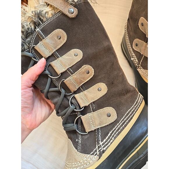 Sorel Joan Of Arctic Snow Boots Womens 8 Faux Fur Brown Waterproof Winter - Picture 4 of 8